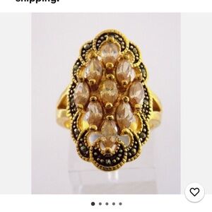Macy's Gold and Crystal Embellished Ring